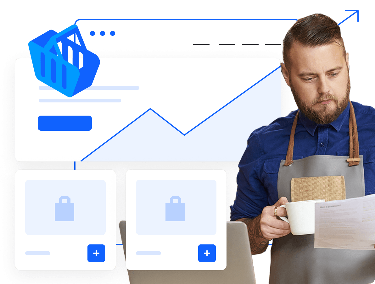 Accordion style key features with custom graphic
